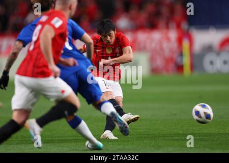 Saitama, Japon. 29 novembre 2023. Shoya Nakajima (Reds) football/Soccer : Ligue des Champions AFC 2023-24 phase de groupes entre Urawa Red Diamonds 2-1 Wuhan Three Towns football Club au Saitama Stadium 2002 à Saitama, Japon . Crédit : Naoki Morita/AFLO SPORT/Alamy Live News Banque D'Images