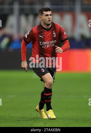 Milan, Italie. 28 novembre 2023. Christian Pulisic de l'AC Milan lors du match de l'UEFA Champions League à Giuseppe Meazza, Milan. Le crédit photo devrait se lire : Jonathan Moscrop/Sportimage crédit : Sportimage Ltd/Alamy Live News Banque D'Images