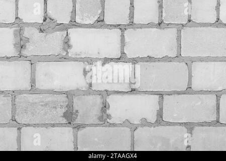 Vieille brique de silicate blanc blocs de texture brique mur de fond horizontal. Banque D'Images