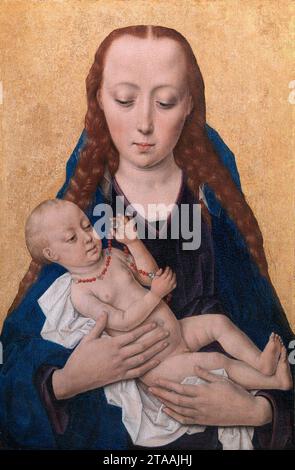 Vierge et enfant, par disciple de Dieric combats. Banque D'Images