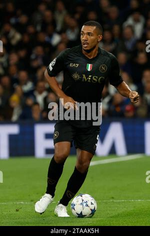 Madrid, Naples, Espagne. 29 novembre 2023. Juan Jesus de Naples lors du match de football du groupe C de l'UEFA Champions League entre le Real Madrid et le SSC Napoli à l'Estadio Santiago Bernabeu à Madrid, Espagne. 29 novembre 2023 (image de crédit : © Ciro de Luca/ZUMA Press Wire) USAGE ÉDITORIAL SEULEMENT! Non destiné à UN USAGE commercial ! Banque D'Images