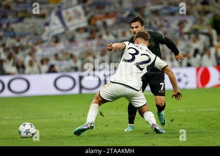 Madrid, Naples, Espagne. 29 novembre 2023. Lors du match de football du groupe C de l'UEFA Champions League entre le Real Madrid et la SSC Napoli à l'Estadio Santiago Bernabeu à Madrid, Espagne. 29 novembre 2023 (image de crédit : © Ciro de Luca/ZUMA Press Wire) USAGE ÉDITORIAL SEULEMENT! Non destiné à UN USAGE commercial ! Banque D'Images