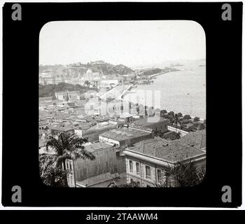 Vista da Glória, Lapa e Centro a partir de Santa Teresa ; ao fundo, o Palácio Monroe Banque D'Images
