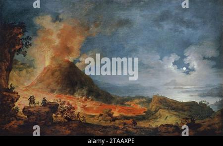 Vista de la erupción del Vesubio, de Antonio Carnicero (Real Academia de Bellas Artes de San Fernando). Banque D'Images