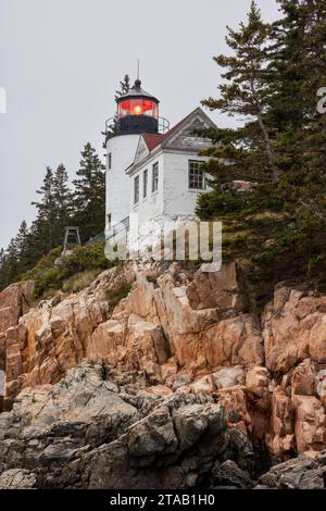 Bass Harbor Head Lighthouse, l'Acadia National Park, Maine Banque D'Images