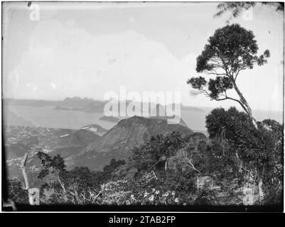 Vista do Pão de Açúcar a partir do Pico da Tijuca. Banque D'Images