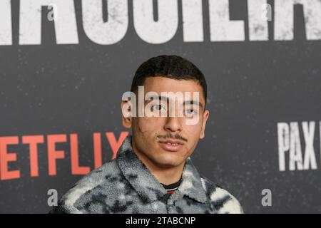 Marseille, France. 29 novembre 2023. Est vu lors de la première de la série Netflix Pax Massilia à Marseille, France le 29 novembre 2023. Photo de Laurent Coust/ABACAPRESS.COM crédit : Abaca Press/Alamy Live News Banque D'Images