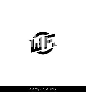 Logo de jeu initial WF, conception de bannière pour votre équipe de sports électroniques ou de streaming Illustration de Vecteur