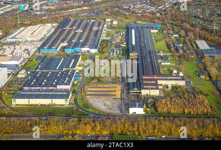 Luftbild, ThyssenKrupp Steel Europe Werksgelände Industriegebiet, umgeben von herbstlichen Laubbäumen, Hüttenheim, Duisburg, Ruhrgebiet, Rhénanie-du-Nord-Westphalie, Deutschland ACHTUNGxMINDESTHONORARx60xEURO *** vue aérienne, ThyssenKrupp Steel Europe usine zone industrielle, entourée d'arbres caduques automnaux, Hüttenheim, Duisburg, Ruhr, Rhénanie du Nord-Westphalie, Allemagne ATTENTIONxMINDESTHONORARx60xEURO crédit : Imago/Alamy Live News Banque D'Images