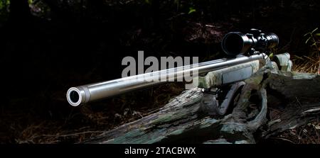 Fusil Muzzleloading et lunette de tir qui utilise la poudre noire iseal pour la chasse de début de saison Banque D'Images