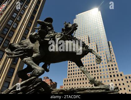 New York, USA - 24 mai 2018 : America's Response Monument à Liberty Park près du NYC 9/11 Memorial à New York. Banque D'Images