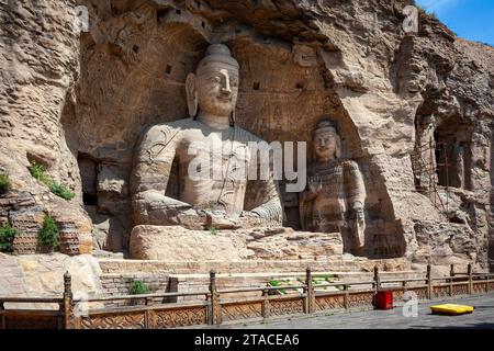 Les Bouddhas des Grottes de Yungang en Chine Banque D'Images