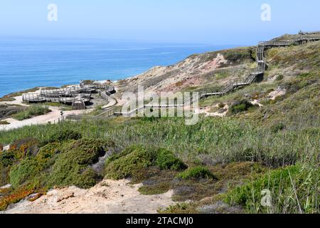 Côte de Foz do Arelho paroisse civile (freguesia) de Caldas da Rainha, Leiria, Portugal. Banque D'Images