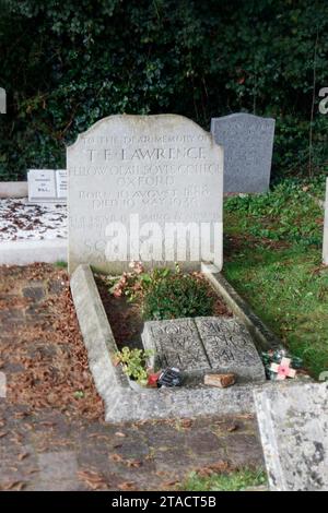 Chercheur grave et soldat TE Lawrence Lawrence d'arabie cimetière St Nicholas Church in Moreton dorset Banque D'Images