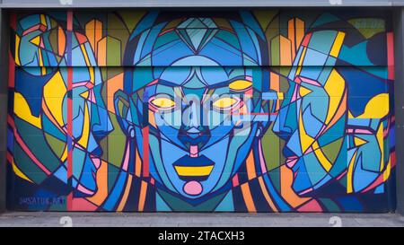 Art mural, murale colorée par @sator.art Banque D'Images