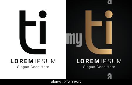 Design initial de luxe IT ou lettre de texte TI Monogram Illustration de Vecteur