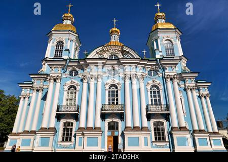 Saint-pétersbourg Russie. La cathédrale Saint-Nicolas est une importante marine Baroque Cathédrale Orthodoxe Banque D'Images