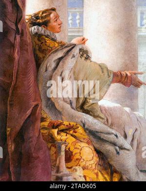 Aeneas Présentation de Cupidon habillé en Ascanius à Dido (détail) 1757 par Giovanni Battista Tiepolo Banque D'Images