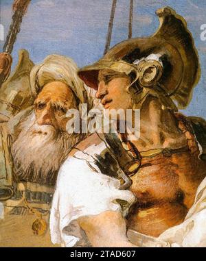 Aeneas Présentation de Cupidon habillé en Ascanius à Dido (détail) 1757 par Giovanni Battista Tiepolo Banque D'Images