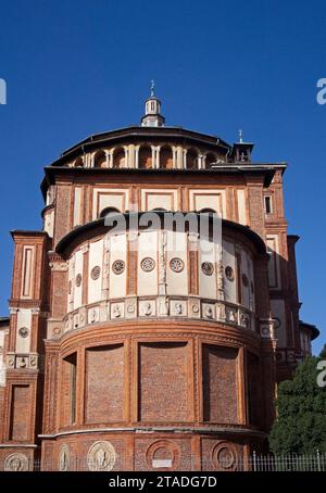 Église et couvent de Santa Maria delle Grazie back side (accueillant la 'Cène' de Léonard de Vinci), Milan, Lombardie, Italie Banque D'Images