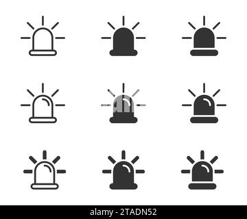 Icône de sirène définie. Icône d'alarme. Illustration vectorielle Illustration de Vecteur