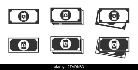 Icône de monnaie avec signe de baril d'huile. Illustration vectorielle Illustration de Vecteur
