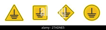 Jeu d'icônes de mise à la terre électrique. Symbole de mise à la terre. Illustration vectorielle plate. Illustration de Vecteur
