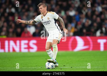 Madrid, Espagne. 29 novembre 2023. Lors du match de l'UEFA Champions League, le groupe C, entre le Real Madrid et le SCC Napoli, a joué au stade Santiago Bernabeu le 29 novembre 2023 à Madrid, en Espagne. (Photo Bagu Blanco/PRESSINPHOTO) crédit : PRESSINPHOTO SPORTS AGENCY/Alamy Live News Banque D'Images