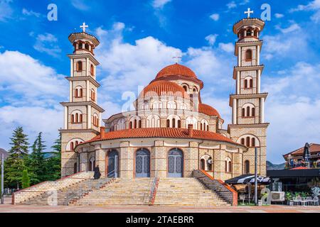 Albanie, Korce, la cathédrale orthodoxe de la Résurrection du Christ reconstruite après la fin de la dictature communiste Banque D'Images