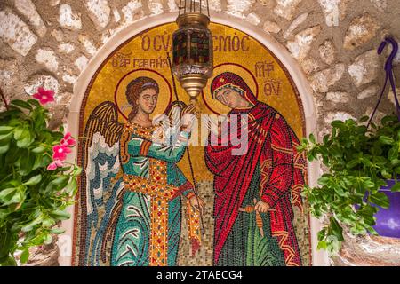 Grèce, îles Ioniennes, île de Corfou, Paleokastritsa, monastère Paleokastritsa du 13e siècle Banque D'Images