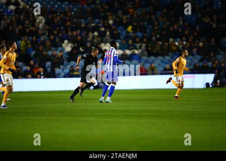 Hillsborough Stadium, Sheffield, Angleterre - 29 novembre 2023 - pendant le match Sheffield Wednesday contre Leicester City, EFL Championship, 2023/24, Hillsborough Stadium, Sheffield, Angleterre - 29 novembre 2023 crédit : Arthur Haigh/WhiteRosePhotos/Alamy Live News Banque D'Images