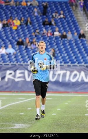 Foxborough, Massachusetts, États-Unis. 21 septembre 2013. Lors du match de football MLS entre D.C. United et la New England Revolution qui s'est tenu au Gillette Stadium à Foxborough Massachusetts. Le score après une moitié D.C. United 1 New England Revolution 0. Eric Canha/CSM/Alamy Live News Banque D'Images