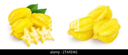 La carambole ou star-fruit isolé sur fond blanc Banque D'Images