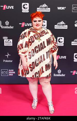 Frontfrau Beth Ditto von der Band Gossip BEI der 24. Verleihung der 1LVE Krone 2023 im Lokschuppen Bielefeld. Bielefeld, 30.11.2023 NRW Deutschland *** Femme de front Beth Ditto du groupe Gossip à la présentation 24 de la 1Live Krone 2023 au Lokschuppen Bielefeld Bielefeld, 30 11 2023 NRW Allemagne Copyright : xChristophxHardtx crédit : Imago/Alamy Live News Banque D'Images