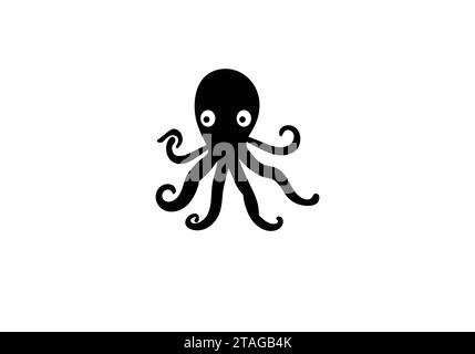 Couverture Octopus style minimaliste illustration icône design Illustration de Vecteur