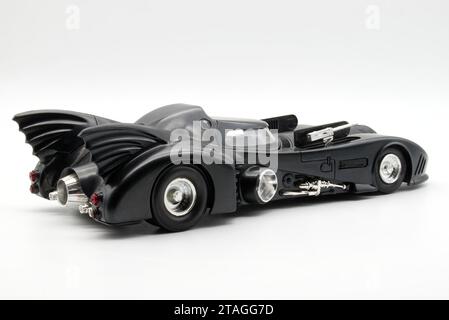 Réplique en plastique Batmobile de 1989 Batman Movie Banque D'Images