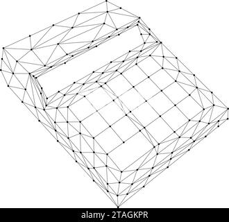 Calculatrice, bureau électronique pour les calculs financiers, à partir de lignes noires polygonales abstraites futuristes et de points. Illustration vectorielle. Illustration de Vecteur