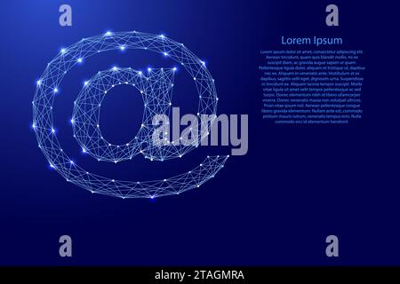 Signez commercial à, notification de médias sociaux, profil de message électronique, domaine, à partir de lignes bleues polygonales futuristes et étoiles brillantes pour bannière, poste Illustration de Vecteur