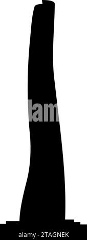 Krasnodar, Fédération de Russie – 22 août 2021 : silhouette noire de la Tour de Shanghai, un bâtiment ultra-haut en Chine Illustration de Vecteur
