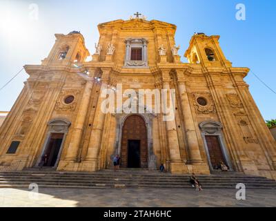 Duomo di San Tommaso di Canterbury (Paroisse de St. Église mère Thomas de Canterbury) à Marsala - Sicile, Italie Banque D'Images