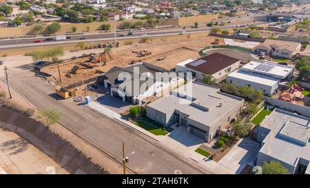 Une vue aérienne de maisons nouvellement finies à Phoenix, Arizona Banque D'Images