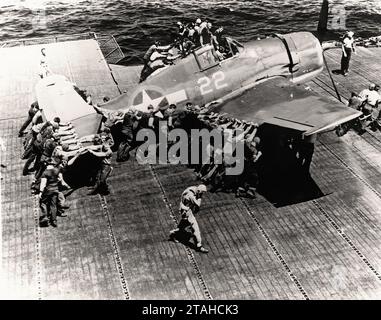 Avion - Grumman F6F-3 USS Lexington CV-16 Banque D'Images