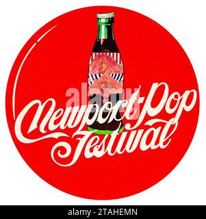 Grateful Dead, Jefferson Airplane, etc. Copie du programme du festival pop de Newport 1968 Banque D'Images