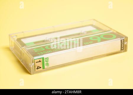 Moscou, Russie, 30 novembre 2023 : cassette audio SONY BHF 90. Banque D'Images