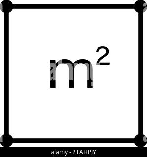 M2 icône de mètre carré avec des flèches Illustration de Vecteur