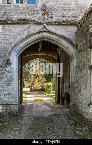 Ancienne maison de garde datant des années 1400, la partie la plus ancienne du manoir Wolfeton, Dorset, Angleterre, Royaume-Uni. Banque D'Images