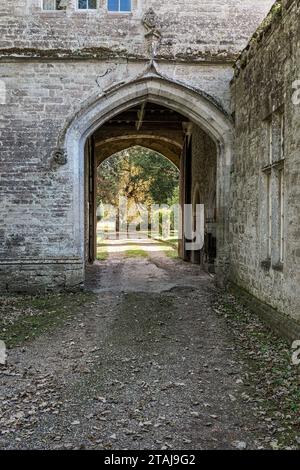 Ancienne maison de garde datant des années 1400, la partie la plus ancienne du manoir Wolfeton, Dorset, Angleterre, Royaume-Uni. Banque D'Images