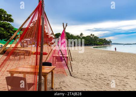 Paysage du lever du soleil sur la plage de Chaweng, Ko Samui, Thaïlande Banque D'Images