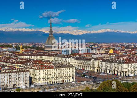 Vue aérienne de la ville de Turin (Italie) Banque D'Images