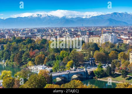 Vue aérienne de la ville de Turin (Italie) Banque D'Images